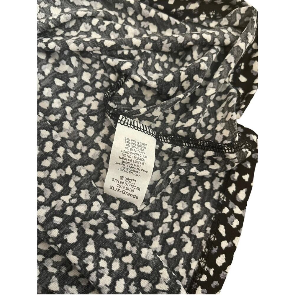 Rielle Ruffle Mock Neck Mini Tent Black Grey White Party Dress Size XL - NWT - Picture 13 of 13